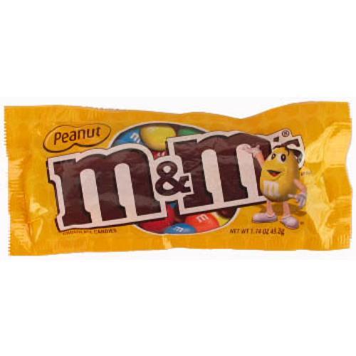 M&M's Peanut Chocolate Candy Sharing Size, 3.27 Oz., 24 Ct.