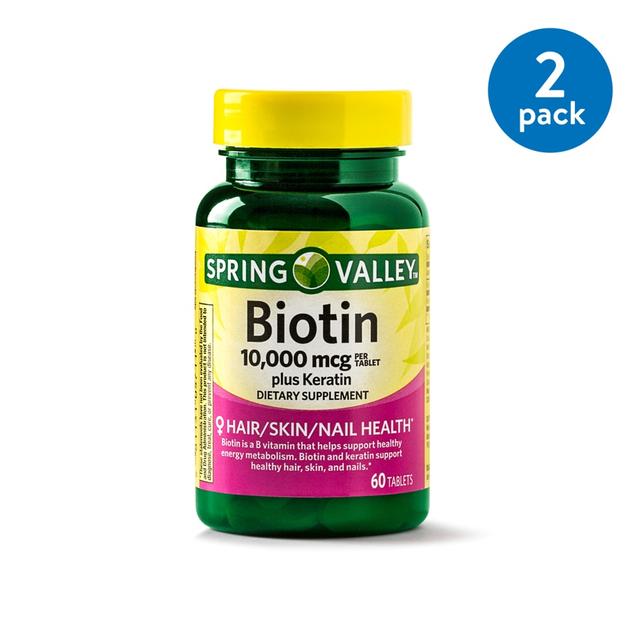 Gluten, FODMAPs & Allergens in Spring Valley Biotin Plus Keratin Tablets,  10000 mcg, 60 Count - Spoonful
