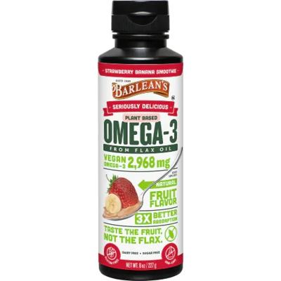 Gluten, FODMAPs & Allergens in Barlean's Seriously Delicious Strawberry  Banana Smoothie Omega-3 Flax Oil - Spoonful