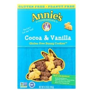 Image of Annie’s Homegrown Gluten Free Bunny Cookies, Cocoa & Vanilla, 6.75 oz (Case of 12)