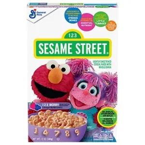 Image of General Mills Sesame Street 123 Berry Family Size Cereal