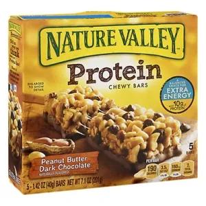 Image of NATURE VALLEY, PROTEIN CHEWY BARS, PEANUT BUTTER, DARK CHOCOLATE, PEANUT BUTTER, DARK CHOCOLATE