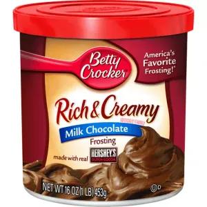 Image of General Mills Betty Crocker Rich & Creamy Cake Frosting Milk Chocolate 16oz Can