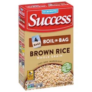 Image of Success Boil-in-Bag Rice Brown Whole Grain Precooked 4 Count - 14 Oz