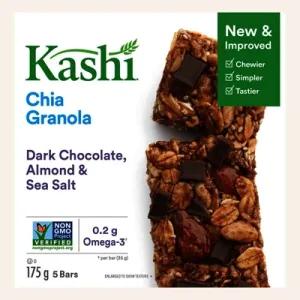 Image of Kashi Chia Granola Bars, Dark Chocolate Almond & Sea Salt, 175g, 5 bars