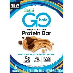 Image of Kashi GO Protein Bars - Dark Chocolate Peanut Butter | Vegan | Non-GMO | Box of 4