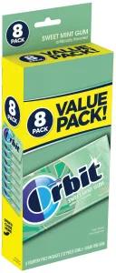 Image of ORBIT Sweet Mint Sugar Free Chewing Gum Value Pack (8 Packs Total)