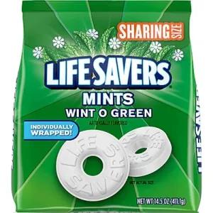 Image of LIFE SAVERS Wint O Green Breath Mints Hard Candy, 14.5-Ounce Sharing Size Bag