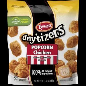 Image of Tyson POPCORN CHICKEN, CHICKEN BREAST CHUNK FRITTERS WITH RIB MEAT