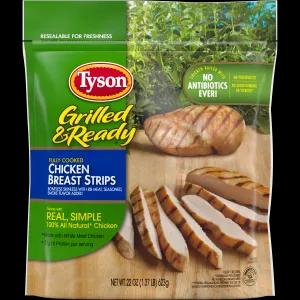 Image of Tyson® Grilled & Ready® Fully Cooked Grilled Chicken Breast Strips, 22 oz. (Frozen)