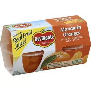 Image of Del Monte Mandarin Oranges in Lightly Sweetend Juice + Water Cups - 4-4 Oz
