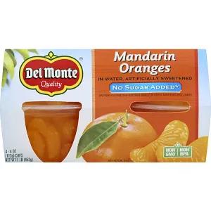 Image of Del Monte No Sugar Added Mandarin Oranges In Artificially Sweetened Water Fruit Cups - 4ct