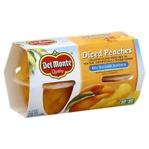 Image of Del Monte® Quality No Sugar Added Diced Peaches Snack Cups 4-3.75 oz. Cups