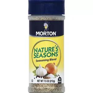 Image of Morton Nature’s Seasons Seasoning Blend – Savory Blend of Spices for Lighter Fare - Fish, Vegetables, Salads and Chicken Seasoning, 7.5 OZ Canister