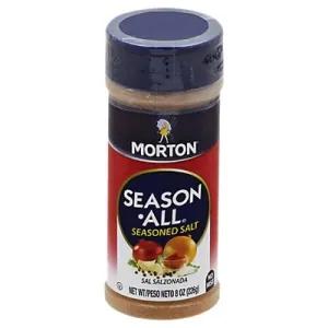 Image of Morton Season-All Seasoned Salt - Blend of Salt and Savory Spices for BBQ, Grilling, and Potatoes, 8 OZ Canister