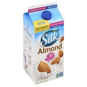 Image of Silk Pure Almond Unsweetened Vanilla Almond Milk - 0.5gal