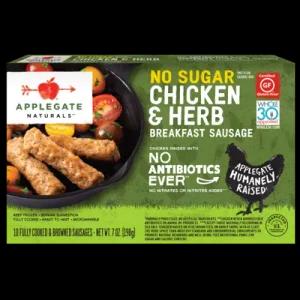 Image of Applegate Naturals® No Sugar Chicken & Herb Breakfast Sausage 7 oz. Box