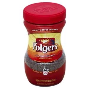 Image of Folgers Classic Roast Instant Coffee Crystals, 8-Ounce Jar