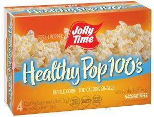 Image of JOLLY TIME Healthy Pop Kettle Corn - 100 Calorie Microwave Popcorn Mini Bags, 4Count Boxes (Pack of 12)
