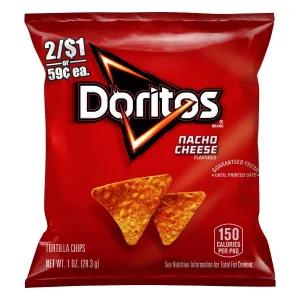 Image of Doritos Tortilla Chips, Nacho Cheese Flavored 1 oz (28.3 g)