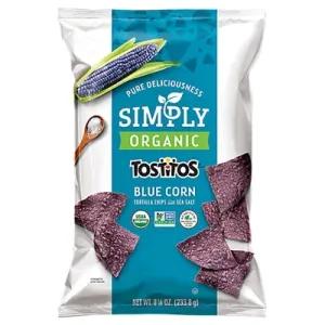 Image of BLUE CORN ORGANIC TORTILLA CHIPS WITH SEA SALT, BLUE CORN WITH SEA SALT