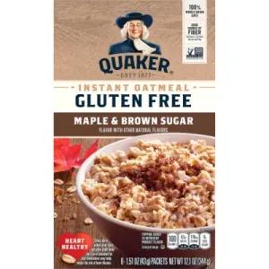 Image of Quaker Select Starts Gluten Free Maple and Brown Sugar Instant Oatmeal Breakfast Cereal