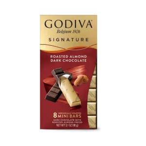 Image of Godiva Signature Roasted Almond Dark Chocolate Mini Bars