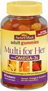 Image of Nature Made Multi For Her + Omega-3s Gummies Dietary Supplement