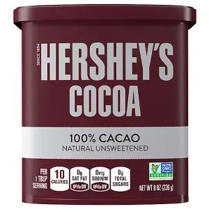 Image of Hershey's Cocoa Powder 100% Cacao, Natural Unsweetened Chocolate, 8 Oz.