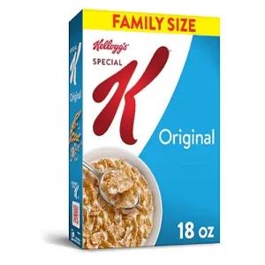 Image of Special K Cereal Kellogg's Special K Breakfast Cereal, Original, Family Size, Made with Folic Acid B Vitamins and Iron, 18oz