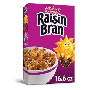 Image of RAISIN BRAN Cereal Kellogg's Raisin Bran Breakfast Cereal, Original, Excellent Source of Fiber, 16.6oz