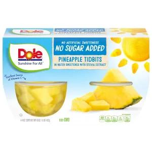 Image of PINEAPPLE TIDBITS IN WATER SWEETENED WITH STEVIA & MONK FRUIT EXTRACTS, PINEAPPLE TIDBITS