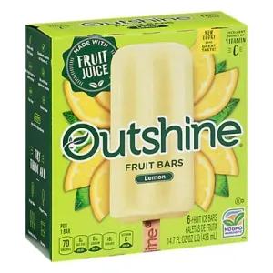 Image of OUTSHINE Lemon Frozen Fruit Bars, 6 Ct. Box | Gluten Free | Non GMO