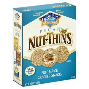 Image of Blue Diamond Almonds Nut-Thins Pecan Nut & Rice Cracker Snacks, 4.25 oz