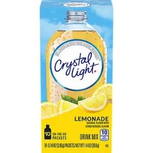 Image of Crystal Light Sugar Free Lemonade Powdered Drink Mix, 10 ct - 0.14 oz Packets