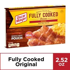 Image of Oscar Mayer Original Fully Cooked Bacon, 2.52 Ounce -- 12 per case.