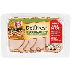 Image of Oscar Mayer Deli Fresh Cracked Black Pepper Sliced Turkey Breast Lunch Meat, 16 oz Package