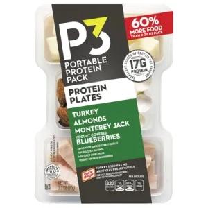 Image of P3 Portable Protein Snack Pack with Turkey, Almonds, Jack Cheese & Yogurt Covered Blueberries - 3.2oz