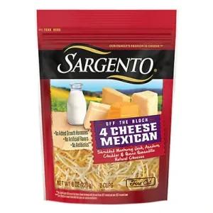 Image of SHREDDED MONTEREY JACK, ASADERO, CHEDDAR & QUESO QUESADILLA OFF THE BLOCK 4 NATURAL MEXICAN FINE CUT CHEESES, 4 CHEESE MEXICAN