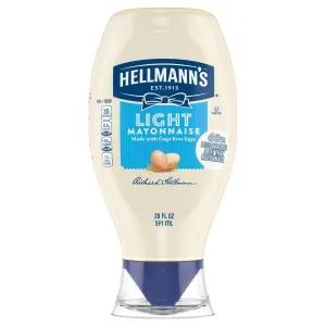 Image of Hellmann's Light Mayonnaise For a Creamy Condiment Light Mayo Squeeze Bottle Made With 100% Cage-Free Eggs 20 oz