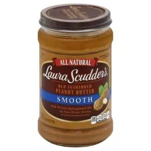 Image of Laura Scudder's Old Fashioned Natural Smooth Peanut Butter, 26-Ounce Glass Jars (Pack of 3)
