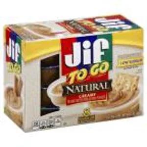 Image of Jif To Go Natural Peanut Butter Creamy Low Sodium - 8-1.5 Oz