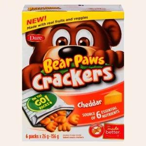 Image of Dare Bear Paws Cheddar Crackers On The Go Packs