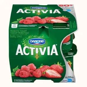 Image of 2.9% Raspberry and Strawberry Flavoured Probiotic Yogurt Variety Pack, Activia