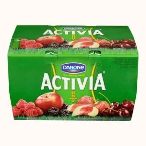 Image of Activia Probiotic Yogurt, Raspberry/Apple/Blackberry/Strawberry Flavour,100g (Pack of 12)