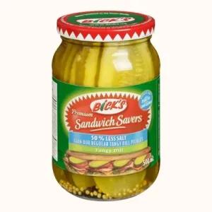 Image of Sliced 50% less salt tangy dill pickles, Sandwich Savers