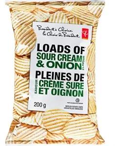 Image of Presidents Choice Loads Of Creamy Ripple Sour Cream & Onion Chips