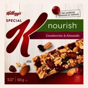 Image of Kellogg's Special K Nourish Cranberries & Almonds Bar - 165g, 5 bars