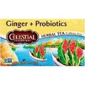 Image of Celestial Seasonings Ginger + Probiotics Caffeine Free Herbal Tea Bags