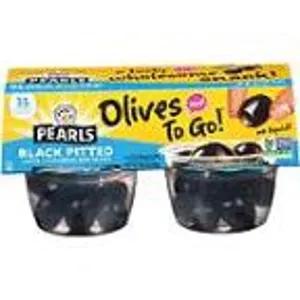 Image of PearlsÂ® Black Pitted Large California Ripe Olives, 4 Pack, 1.2 oz. Cup